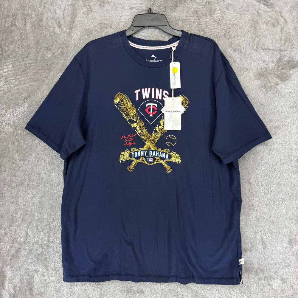 Minnesota Twins T-Shirt Mens XL Navy Blue MLB Baseball Tommy Bahama NEW